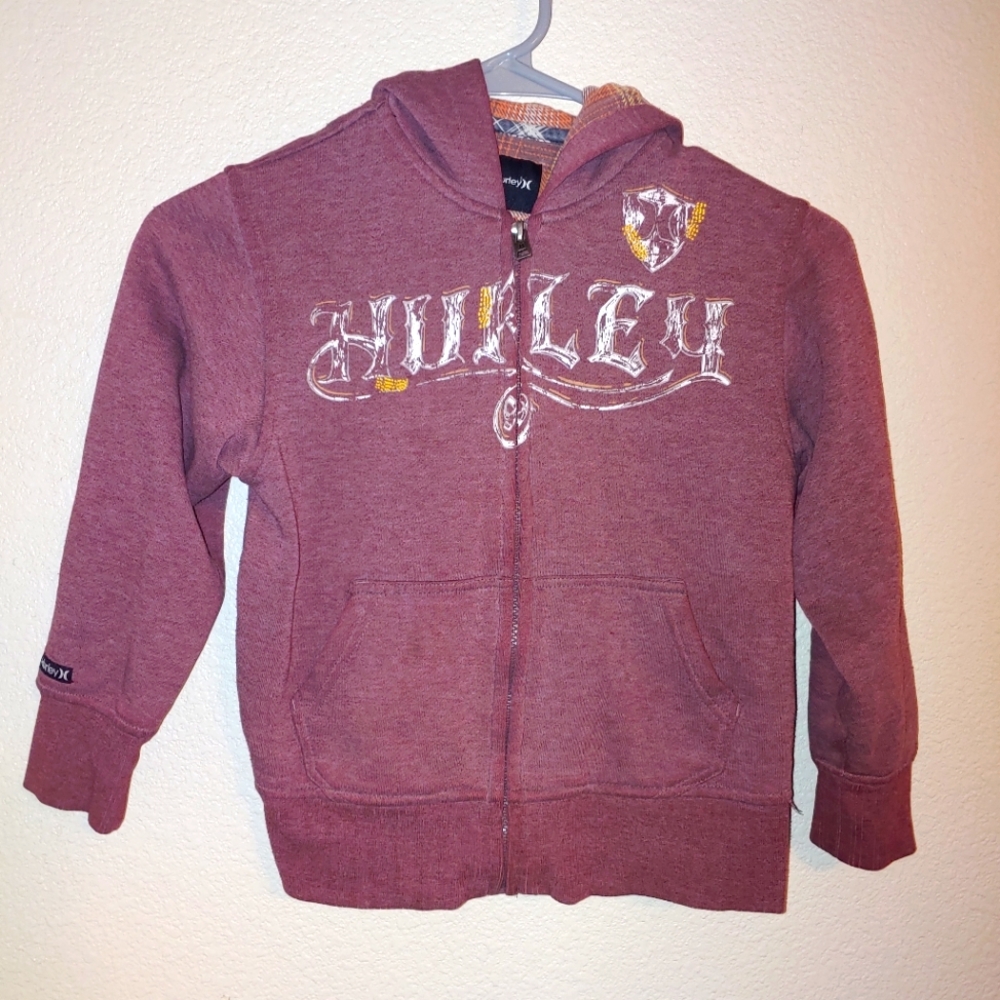 Boys Hurley hoodie size 5 maroon